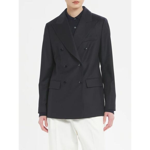 BARENA Jackets & Blazers - BARENA Double-Breasted Wool Blazer Women BLUE Coats & Jackets